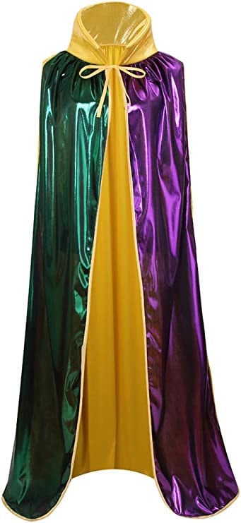 Mardi Gras Cloak | King Queen Parade Cape Purple Green Gold carnival masquerade Party/ Parade/ Ball Dress