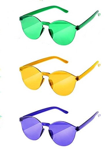 Mardi Gras Purple Green or Gold sunglasses parade wear party carnival CHOOSE COLOR BELOW