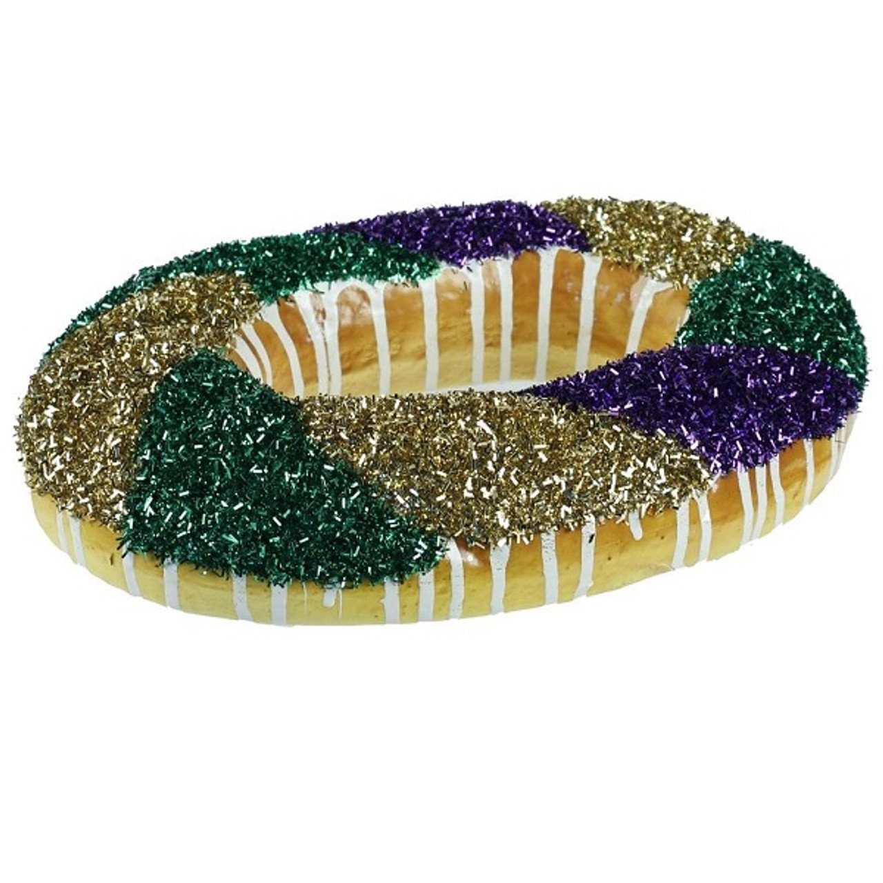 LARGE JUMBO Mardi Gras Styrofoam King Cake Decoration Purple Green Gold