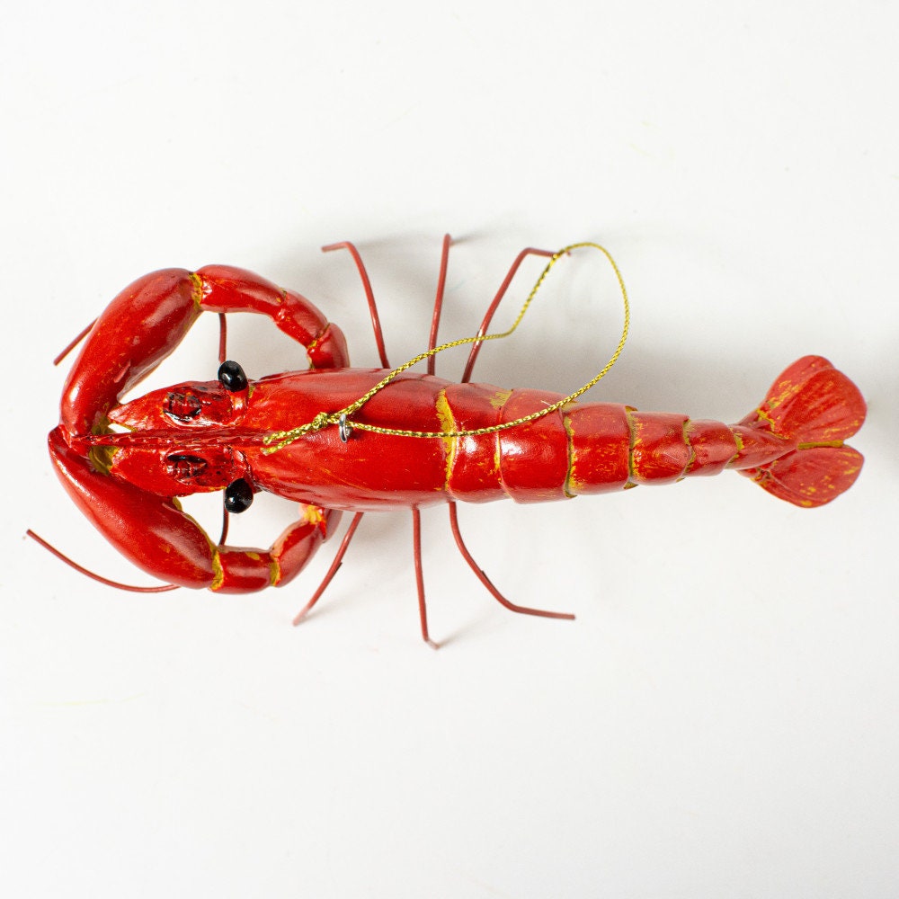 5.5" Crawfish Ornament: Realistic Red Crawfish Lobster Mardi Gras Christmas Tree Holiday Ornament Cajun Creole New Orleans Decor