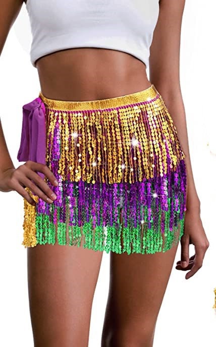 Mardi Gras Sequin Sequins wrap skirt Splash Party/ Parade/ Ball