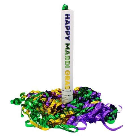 Purple, Green and Gold Mardi Gras Metallic Confetti Cannon 16" Tree Decor Parade King cake party New Orleans Jazz