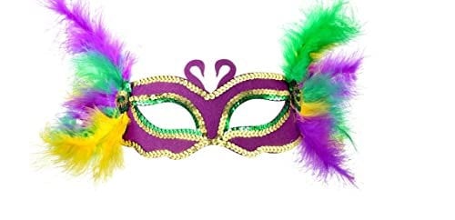 Mask Purple, Green, Gold sequin Feather New Orleans Carnival Mardi Gras Face Eye Decoration Wreath Decor Costume favor party Outfit