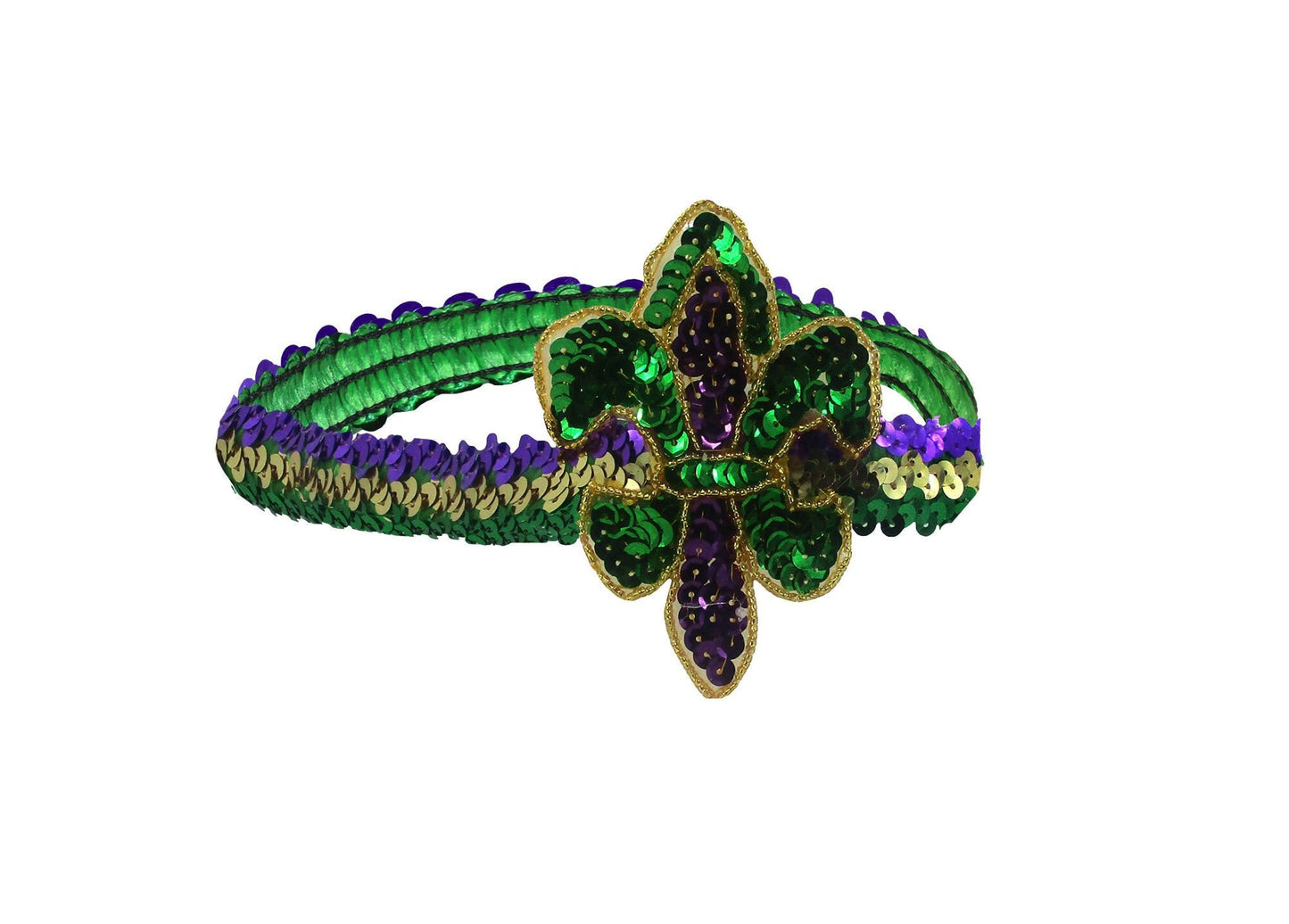 Mardi Gras  Sequin & Appliqué Sequin Headband Fleur De lis