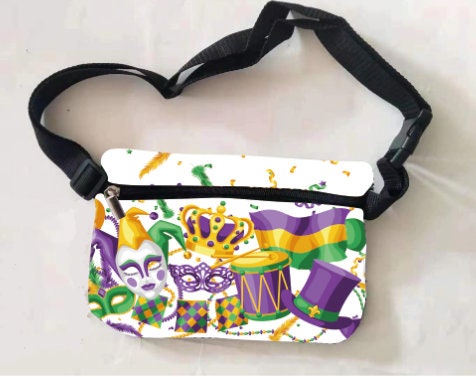 Mardi Gras Fanny Pack New Orleans NOLA Purple Green Gold Parade wear Purse