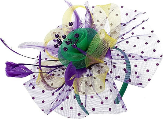 MARDI GRAS Fascinator Costume New Orleans Bourbon St Party Parade wear hat headband clip