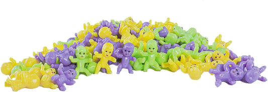 King Cake Babies in purple green and gold matte finish. 2 dozen small King Cake Babies