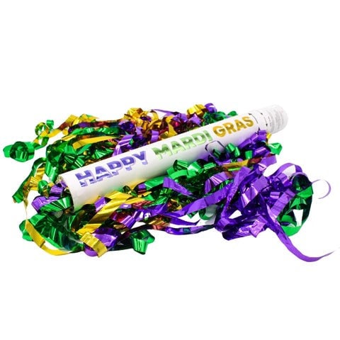 Purple, Green and Gold Mardi Gras Metallic Confetti Cannon 16" Tree Decor Parade King cake party New Orleans Jazz