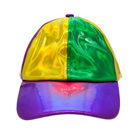 Mardi Gras Iridescent Baseball Cap Ball hat parade wear