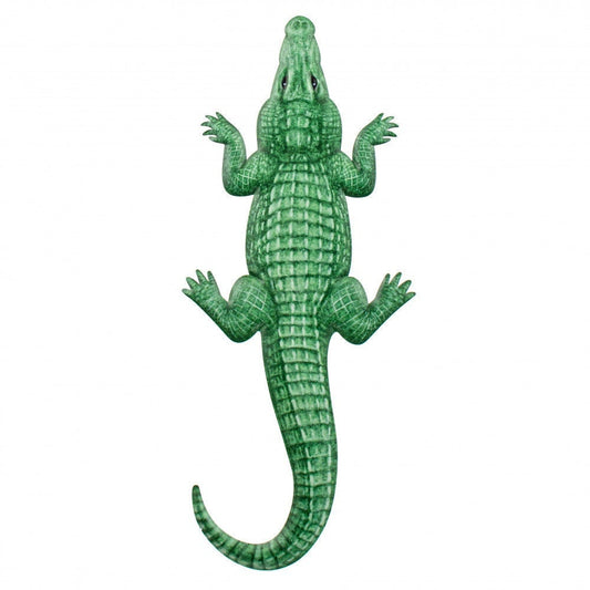 14" LARGE Metal ALLIGATOR  Sign: GREEN Seafood Boil Party Wall Door Hanger Decor Decoration