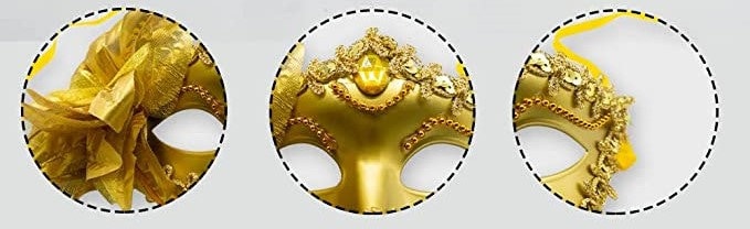 Mask GoldNew Orleans Carnival Mardi Gras Face Eye Decoration Wreath Decor Costume favor party Outfit masquerade