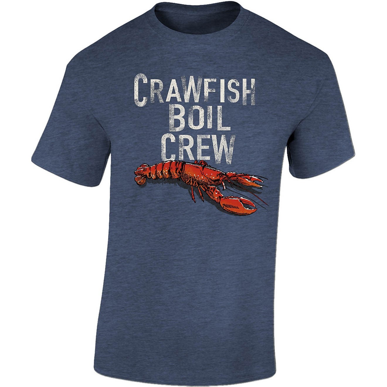 Men's GREY Crawfish crew Short Sleeve T-shirt Crawfish Lobster Beer Crab Seafood Boil Party Cajun Creole New Orleans