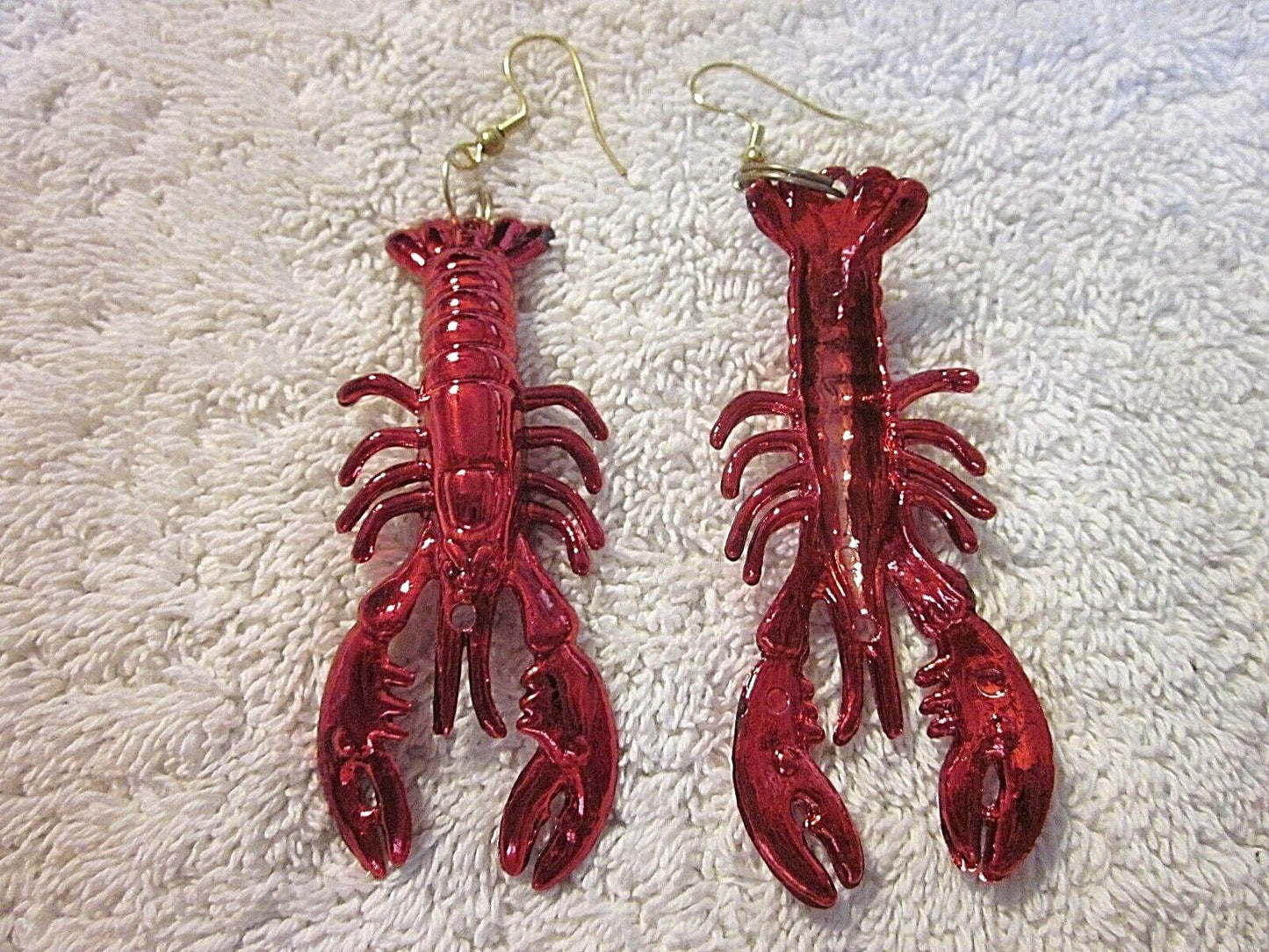 Mardi Gras Crawfish Lobster Crayfish Pierced Dangle Earrings