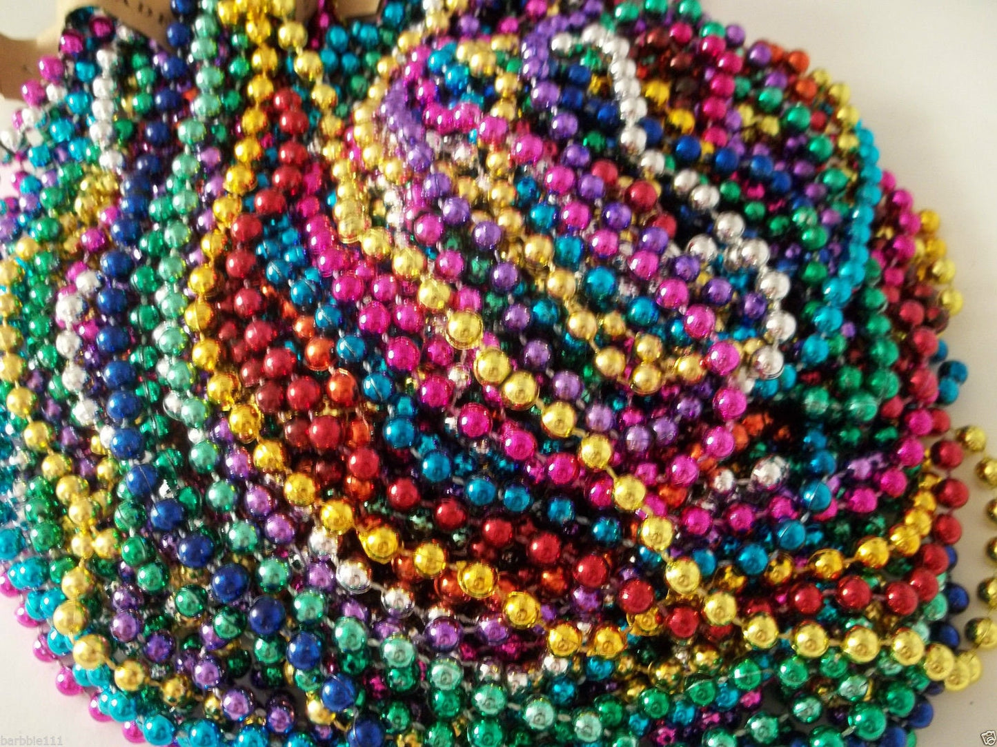 72 Multi-Color Mardi Gras Beads Necklaces Party Favors 6 Dozen Free Shipping Lot Parade Fat Tuesday