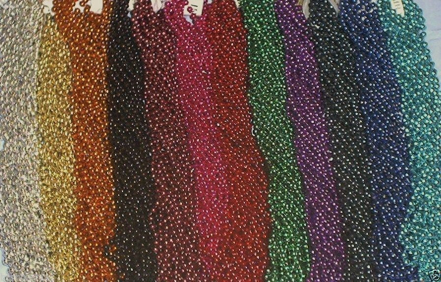 72 Multi-Color Mardi Gras Beads Necklaces Party Favors 6 Dozen Free Shipping Lot Parade Fat Tuesday