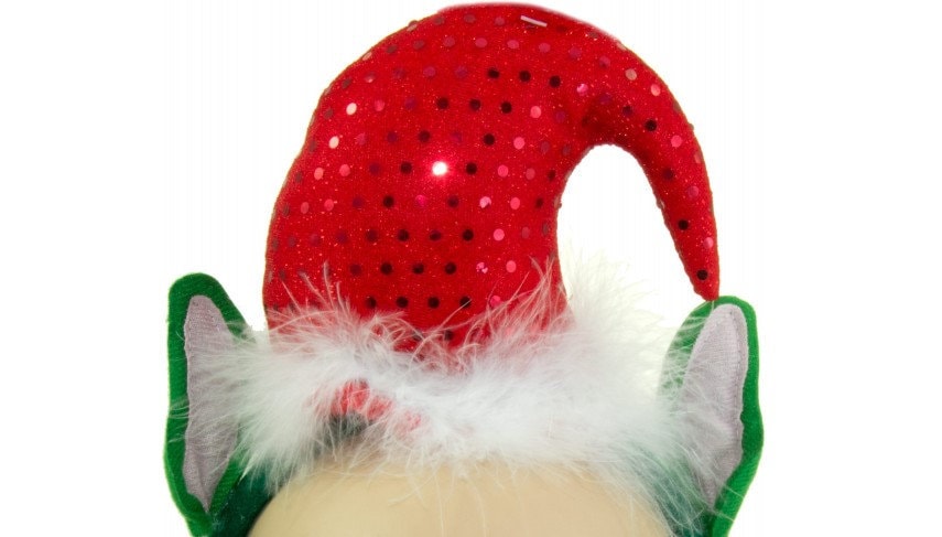 Elf Headband FEATHER Christmas  New Orleans Bourbon St. Costume Parade Wear Headpiece