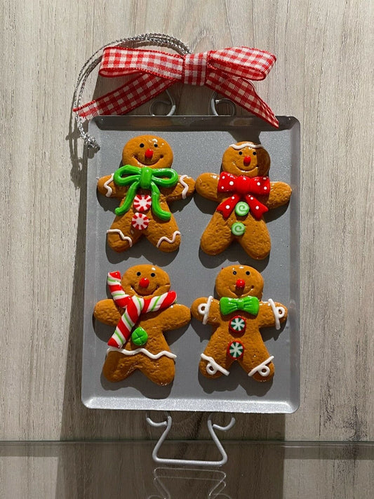 Gingerbread Man Cookie Sheet Christmas Holiday Ornament Frosted