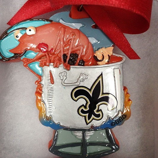 New Orleans Crawfish Lobster Shrimp Boil Louisiana Ornament Christmas Mardi Gras with Free Gold Gift Box  Mardi Gras Decorations decor